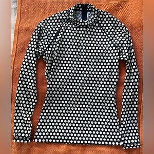 J. Crew Navy & White Polka Dot rashguard spf Long Sleeve M (runs like a small!)